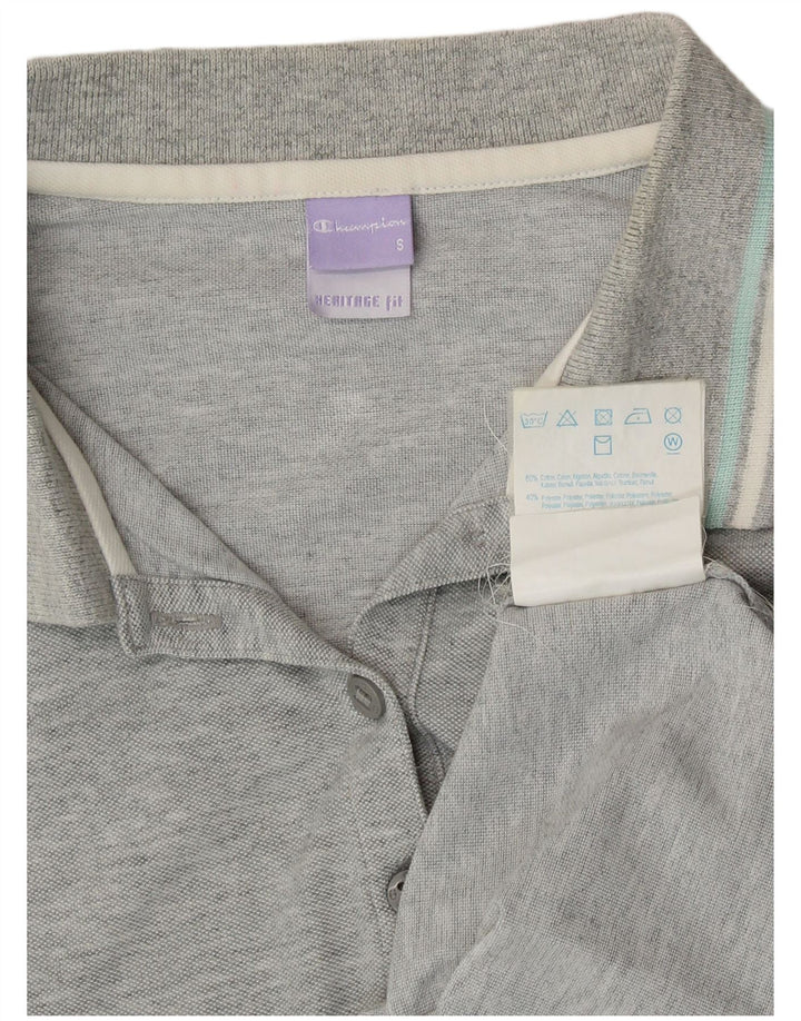 CHAMPION Polo Heritage Fit para mujer UK 10 Small Gris Algodón