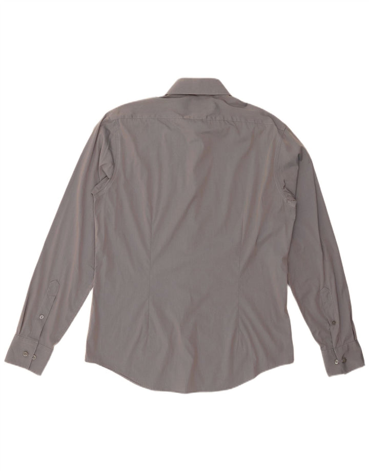 Camisa CALVIN KLEIN Slim Fit para hombre Talla 40 15 3/4 Algodón gris medio