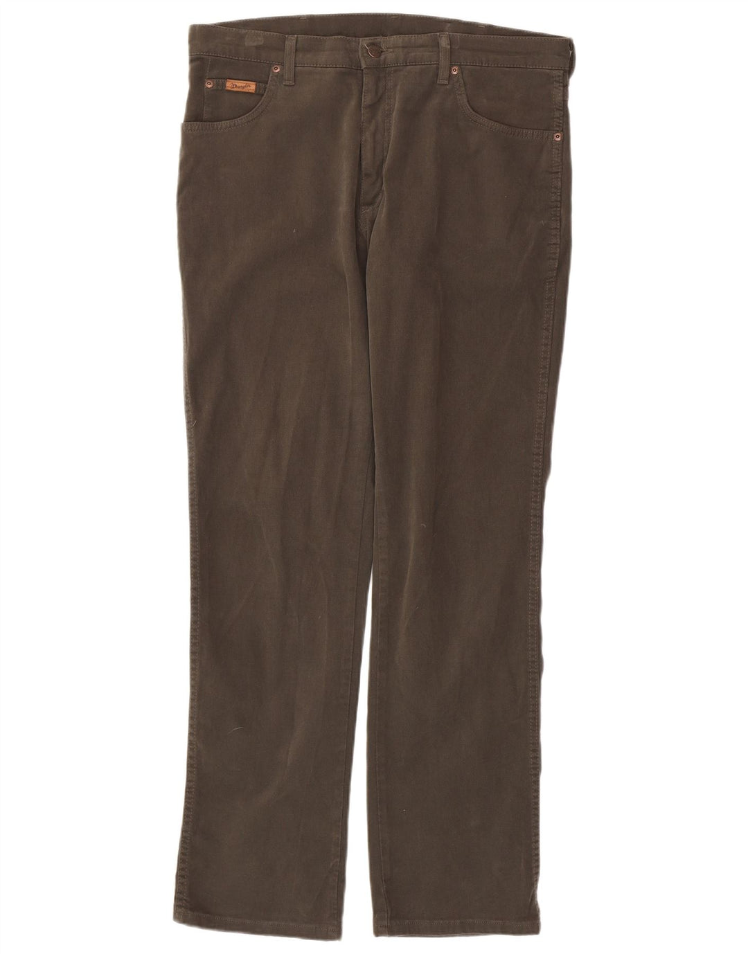 WRANGLER Pantalones casuales rectos elásticos Texas para hombre W36 L34 Algodón marrón