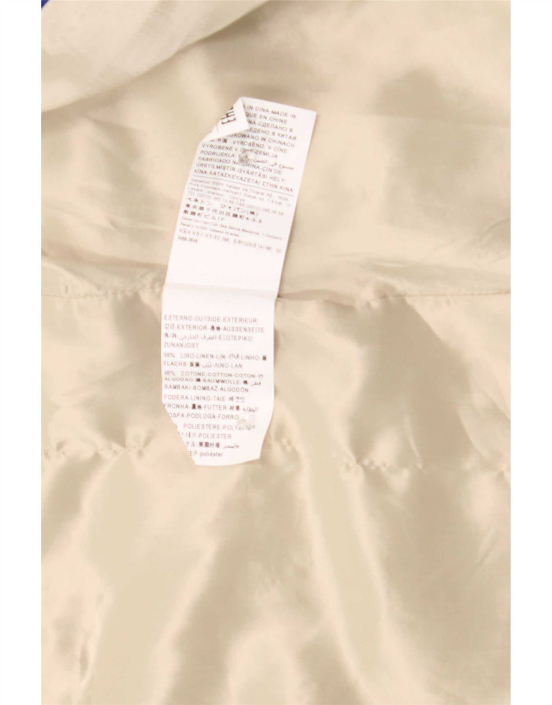 Abrigo Benetton Mujer UK 42 Lino Beige Medio