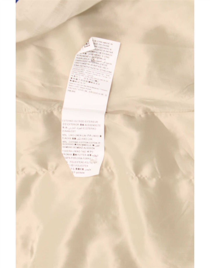 Abrigo Benetton Mujer UK 42 Lino Beige Medio