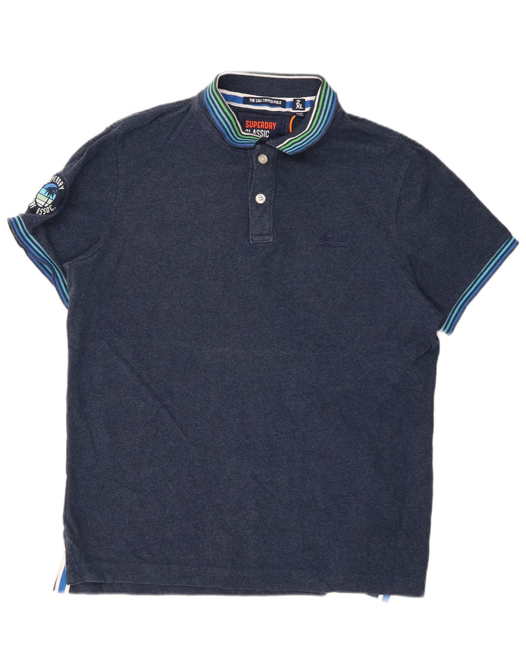 SUPERDRY Polo gráfico para hombre 2XL Azul marino