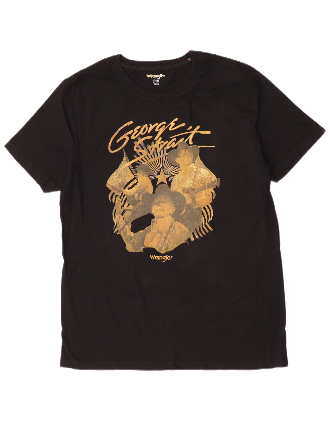 Wrangler - Camiseta gráfica para hombre, talla grande, color negro