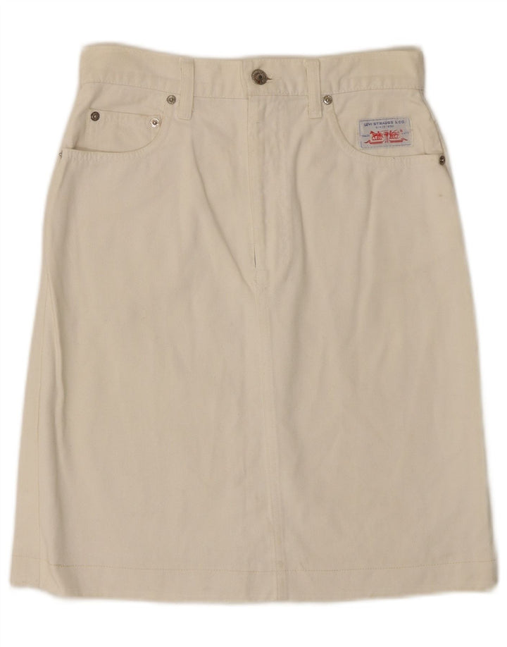 LEVI'S Falda Vaquera Mujer W26 Pequeña Blanco Roto