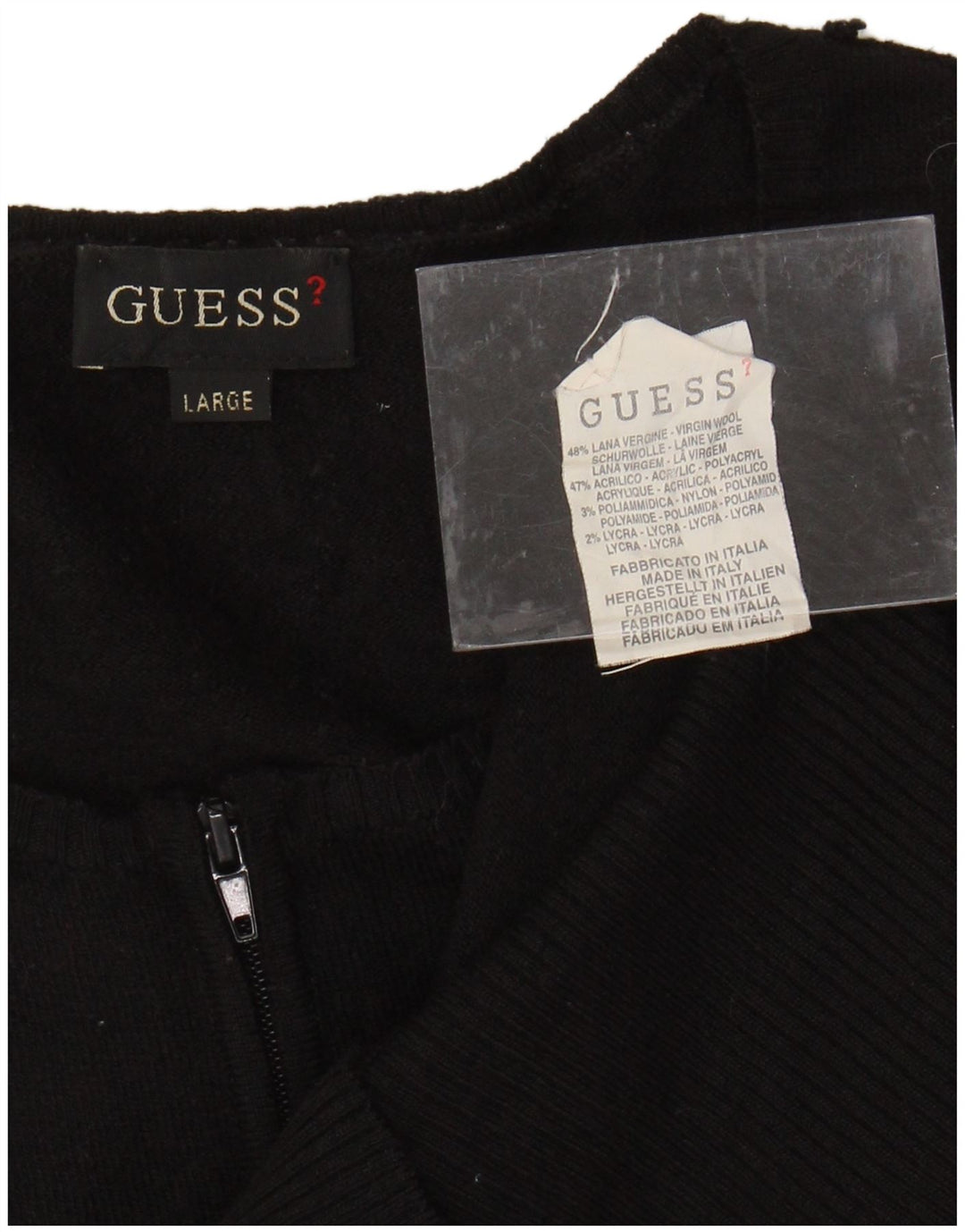 GUESS Suéter tipo cárdigan de manga 3/4 para mujer UK 44 Grande Negro