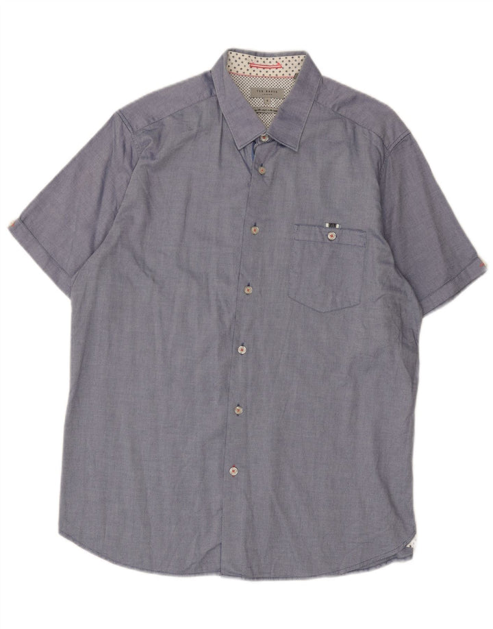 TED BAKER Camisa de manga corta para hombre Talla 5 XL Azul