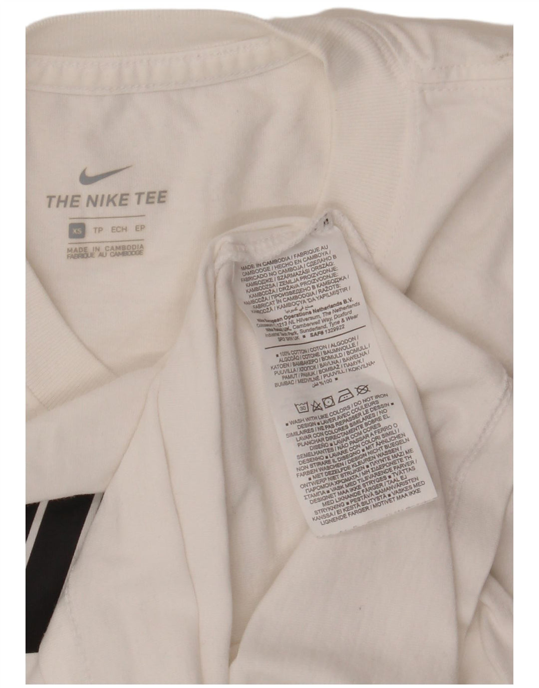 NIKE Camiseta gráfica para mujer UK 6 XS Algodón blanco