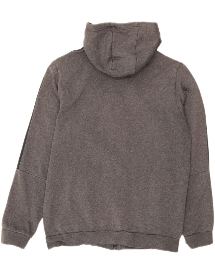Adidas - Sudadera con capucha y cremallera para hombre, tamaño grande, algodón gris