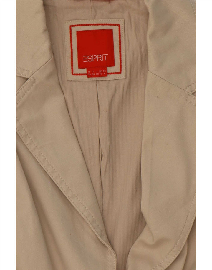 Esprit Chaqueta Blazer de 2 Botones para Mujer UK 10 Small Beige Cotton