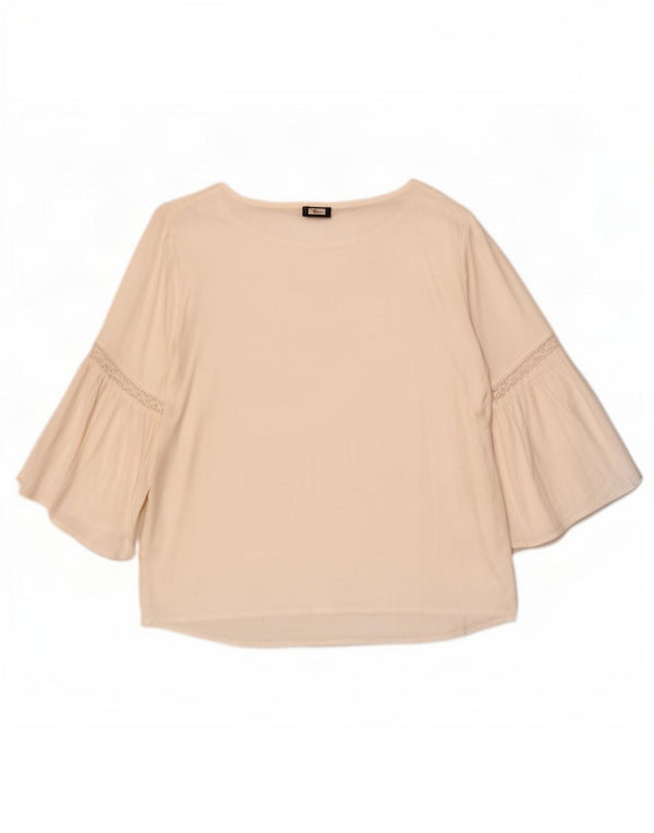 Benetton Blusa De Manga 3/4 Mujer UK 44 Medium Viscosa Blanca
