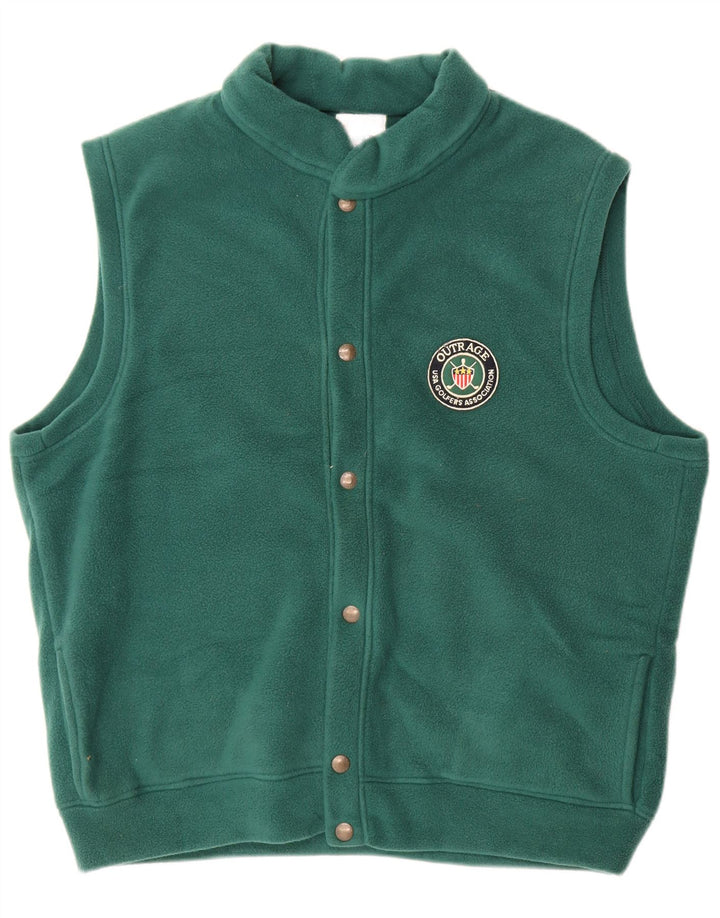 Outrage Chaleco polar para hombre Reino Unido 40 Poliéster verde grande