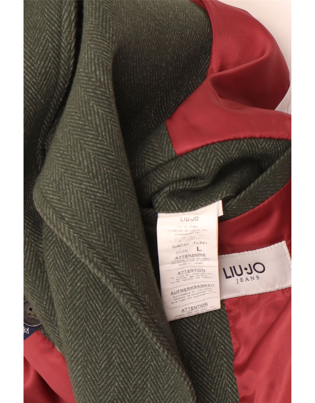 Chaquetón para hombre Liu Jo UK 40 Lana de espiga verde grande