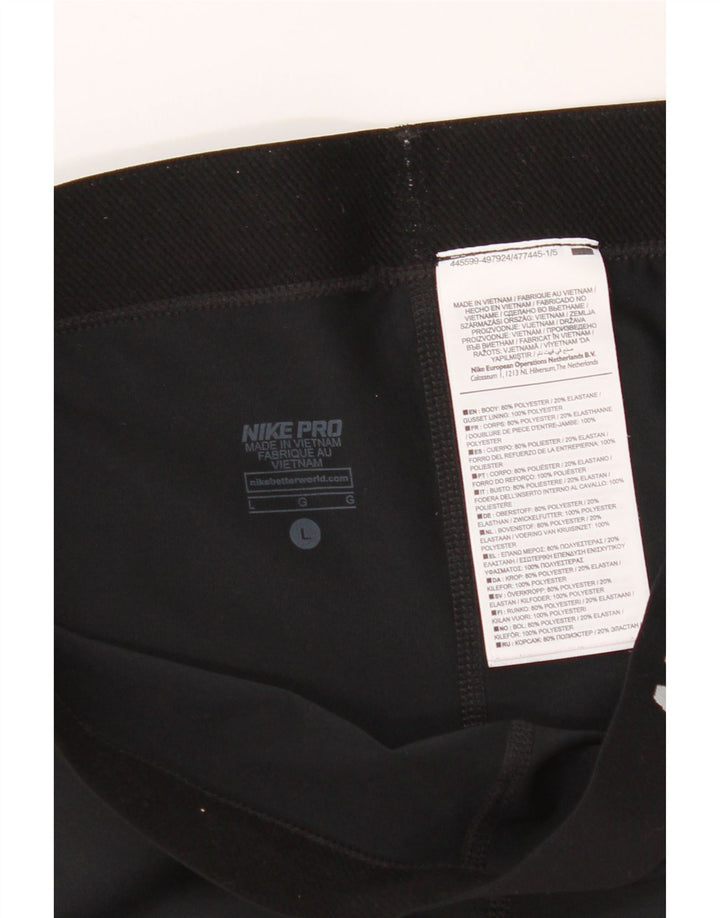 Nike Pantalones cortos deportivos gráficos para mujer UK 44 Grande Poliéster negro