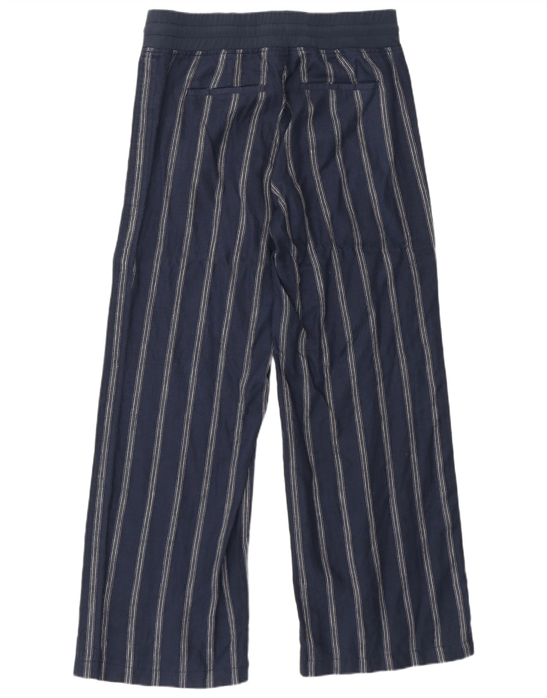 Athleta Pantalones de chándal para mujer US 8 mediano azul marino rayas lino