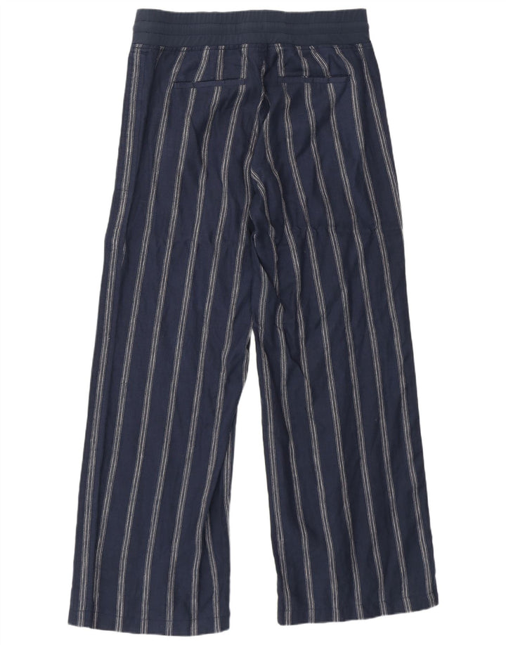 Athleta Pantalones de chándal para mujer US 8 mediano azul marino rayas lino