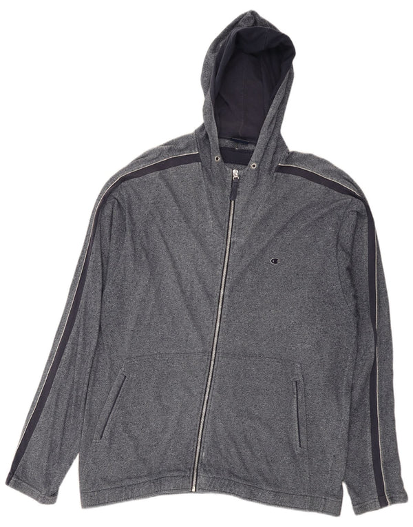 Champion Sudadera con capucha y cremallera para hombre, talla 2XL, algodón moteado azul marino