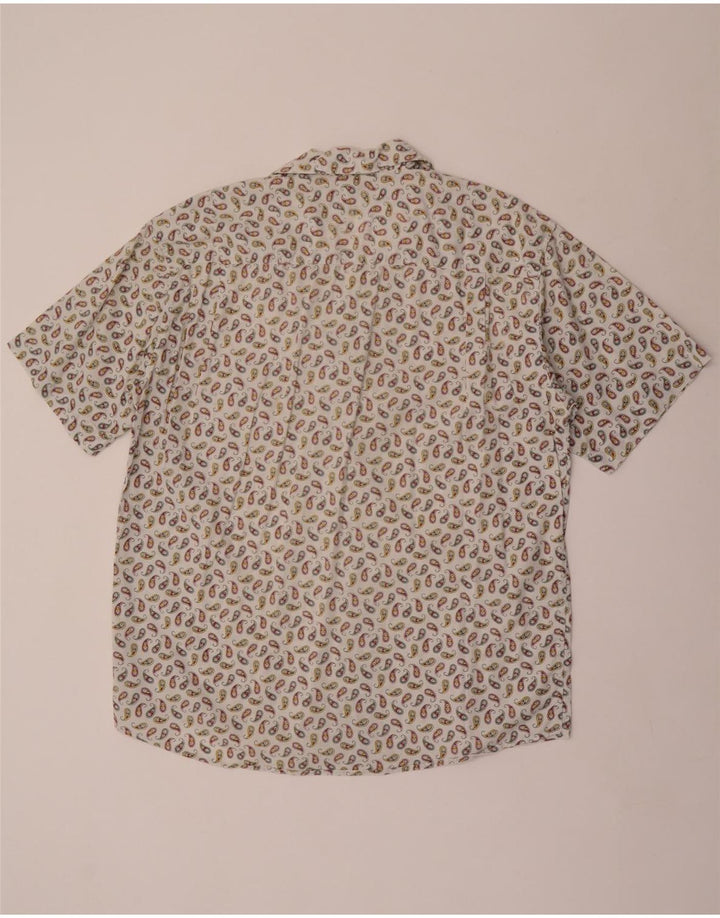 Stefanel Camisa de manga corta para hombre Large White Paisley