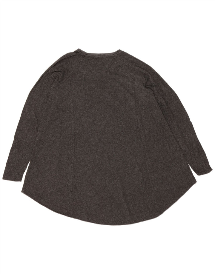 Zara Mujer Túnica De Manga Larga Top UK 10 Small Gris Viscosa
