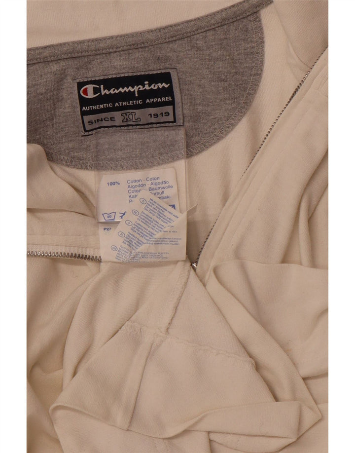 Champion Sudadera con cuello con cremallera para hombre Jumper XL Algodón blanco