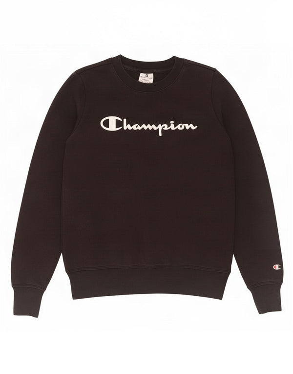 Champion Sudadera Gráfica para Mujer Jumper UK 10 Small Algodón Negro