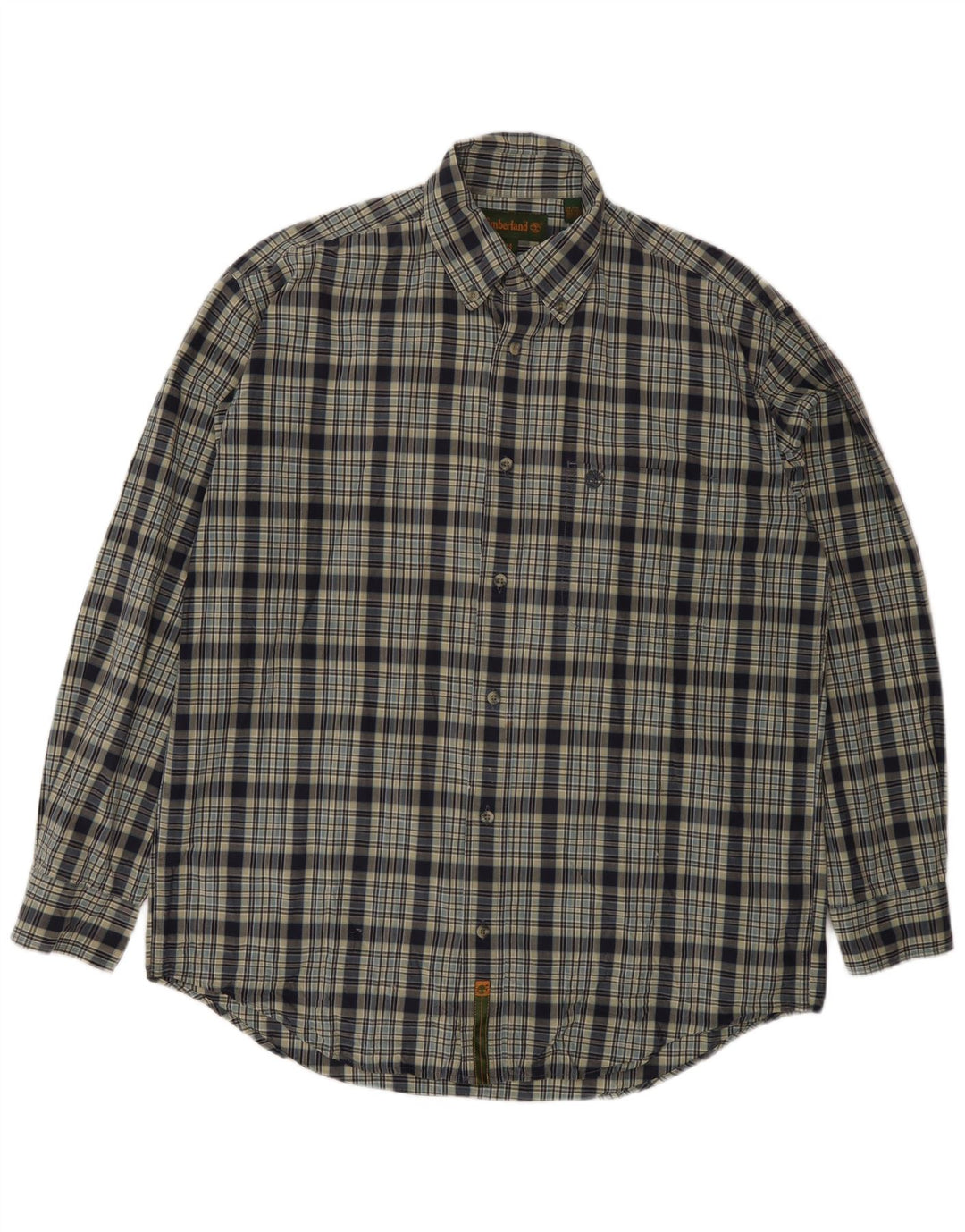 Camisa Timberland Hombre Algodón A Cuadros Azul Medio