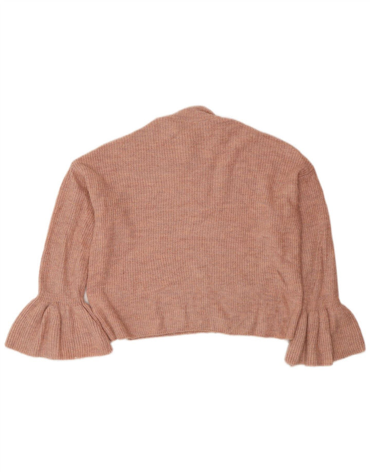 Marks & Spencer suéter corto con cuello de tortuga para mujer, talla 40, color rosa medio
