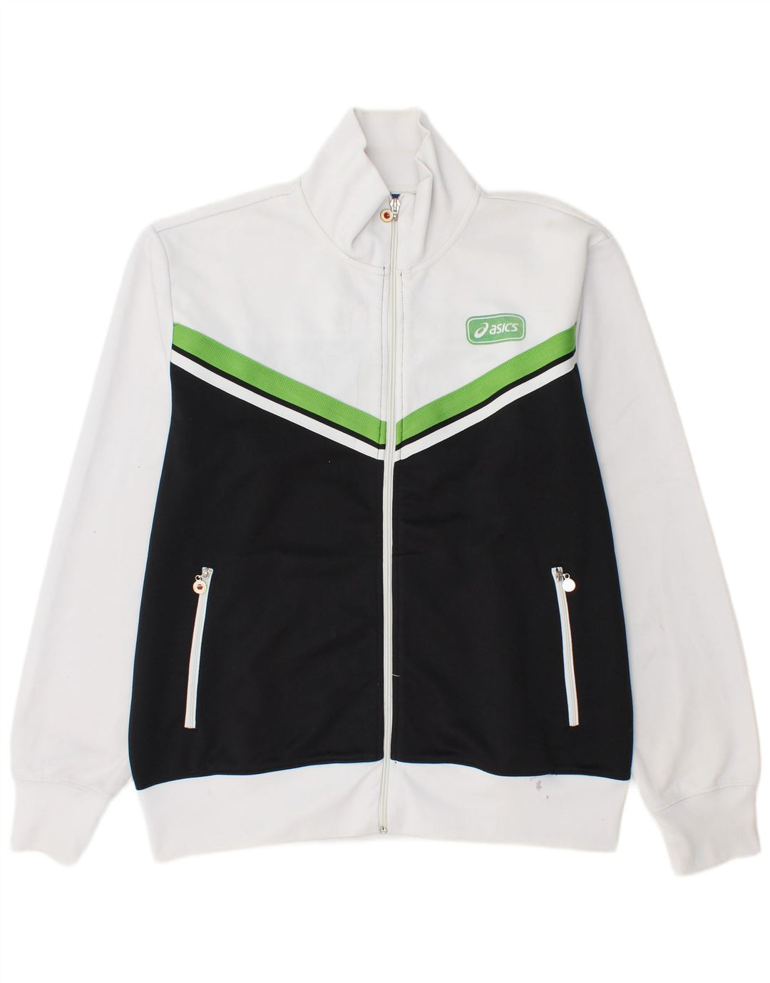 Asics Hombre Chándal Top Jacket XL Negro Colorblock Poliéster