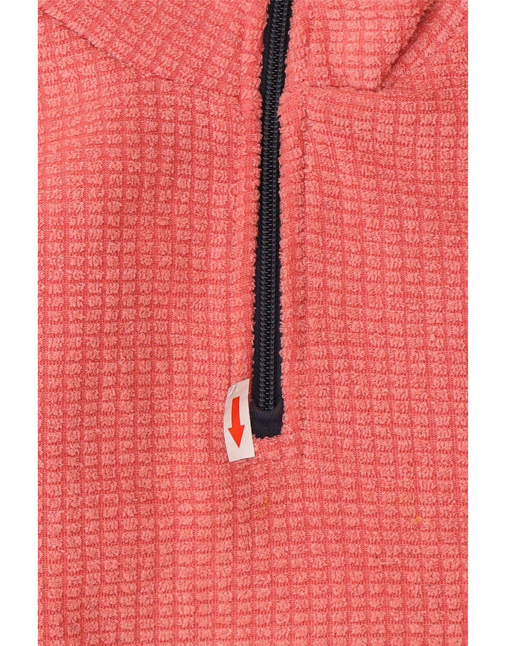 Weird Fish Jersey de forro polar con cuello y cremallera para mujer, talla 40, poliéster rosa grande