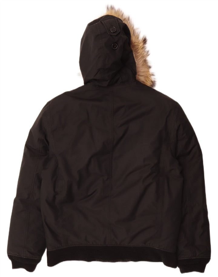 Chaqueta bomber con capucha Aigle para hombre Reino Unido 38/40 Algodón negro mediano
