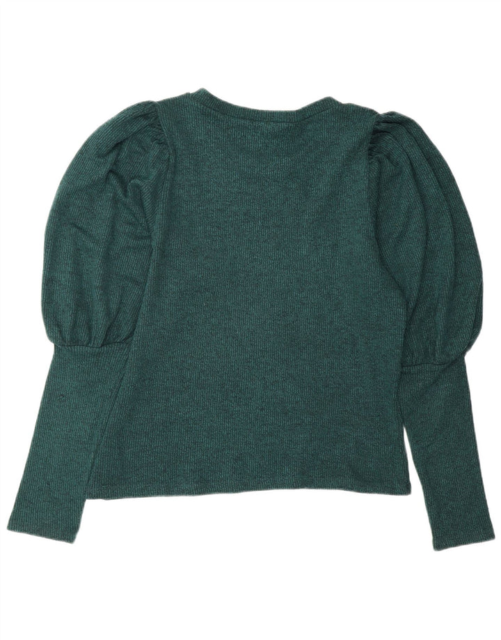 Zara Mujer Top Manga Larga UK 46 Grande Verde