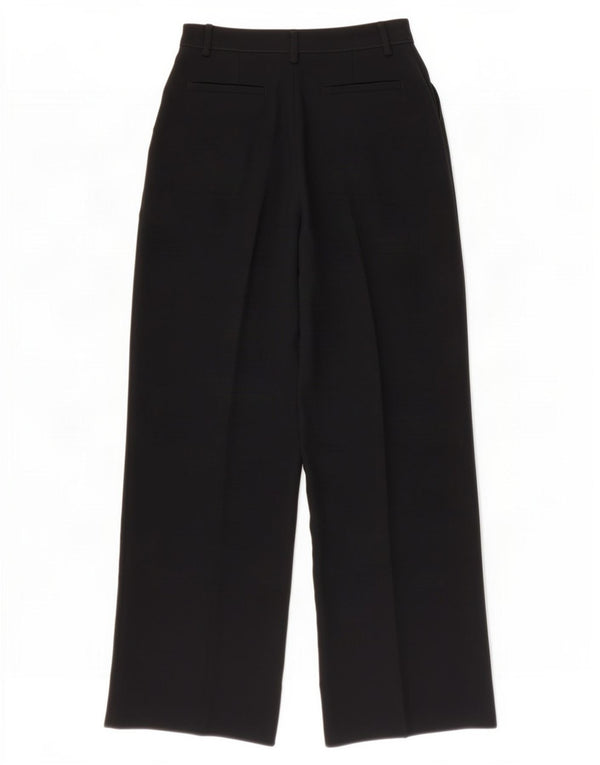 Jaeger Pantalones de traje de pierna ancha para mujer UK 8 Small W26 L30 Poliéster negro