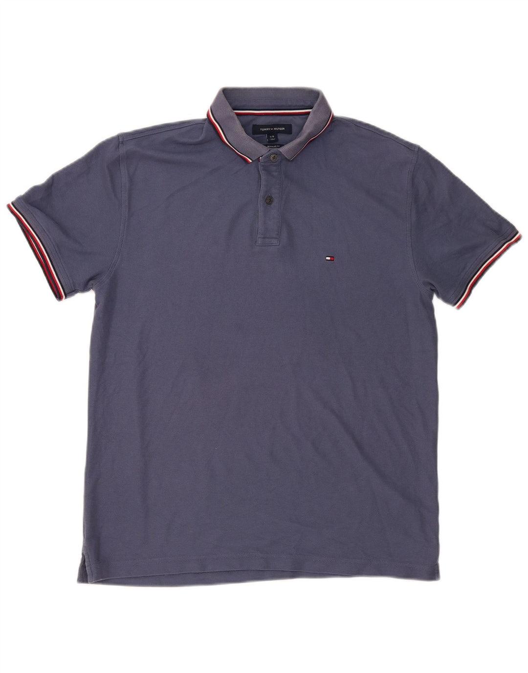 TOMMY HILFIGER Polo de corte regular para hombre grande de algodón azul marino