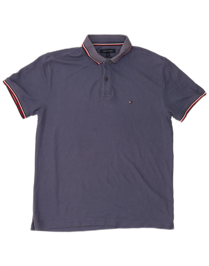 TOMMY HILFIGER Polo de corte regular para hombre grande de algodón azul marino
