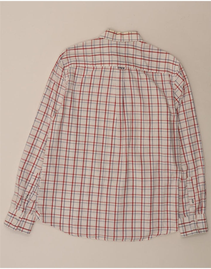 CREW CLOTHING Camisa de corte clásico para hombre de algodón a cuadros blancos grandes