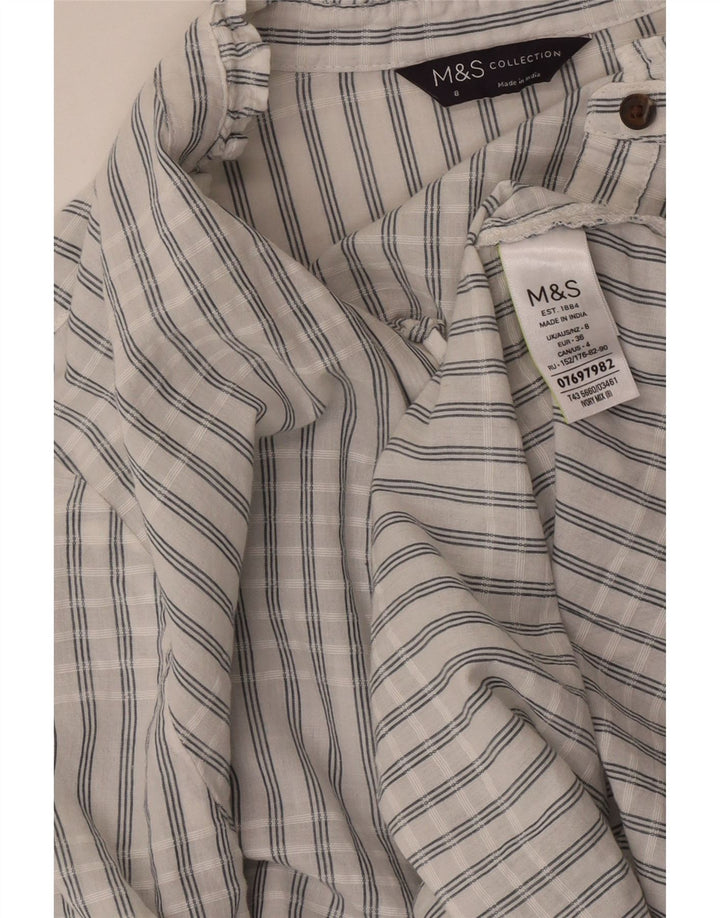 Marks & Spencer Camisa tipo jersey extragrande para mujer UK 8 Small White Check