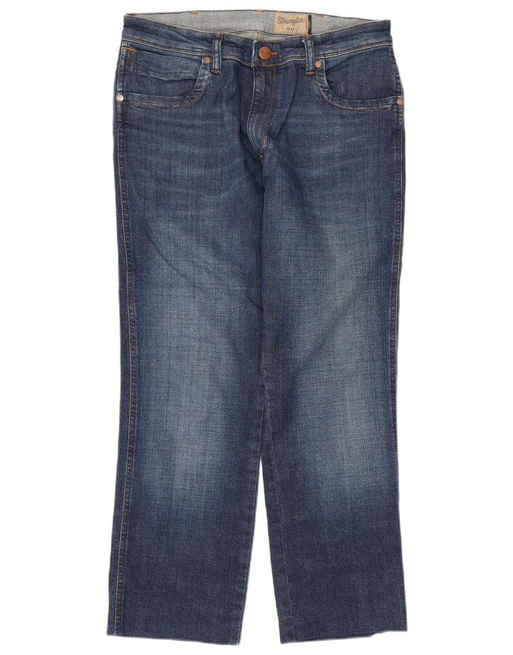 Wrangler Vaqueros rectos elásticos Texas para hombre W34 L27 Algodón azul
