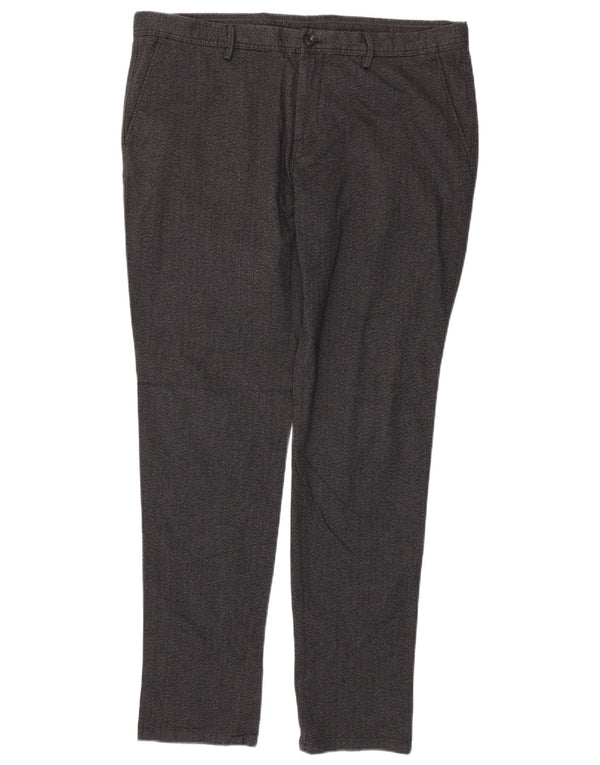 Massimo Dutti Pantalón Chino Slim Hombre EU 48 XL W38 L33 Gris Algodón