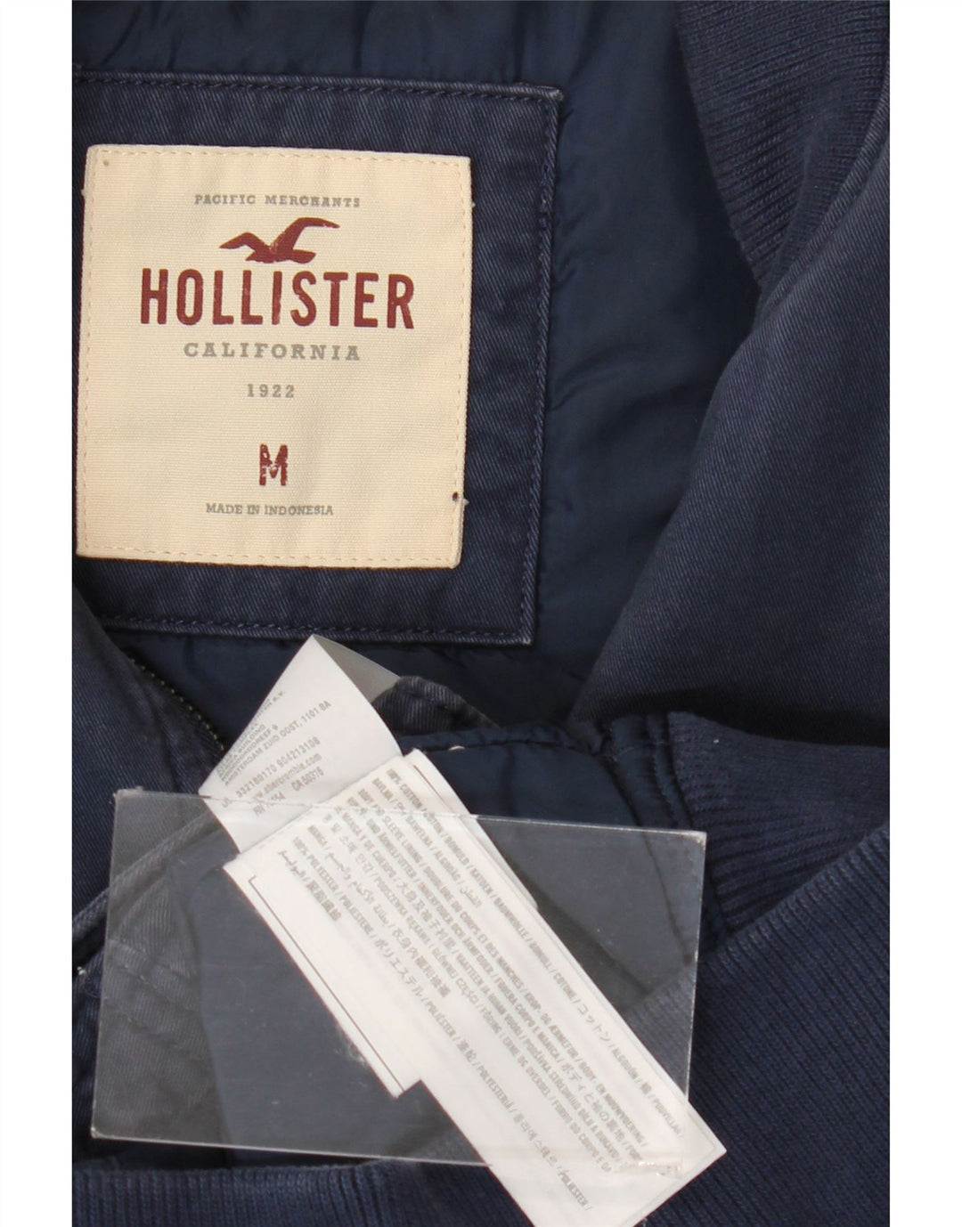 Hollister Chaqueta Bomber para Hombre UK 38 Mediana Azul Marino Algodón
