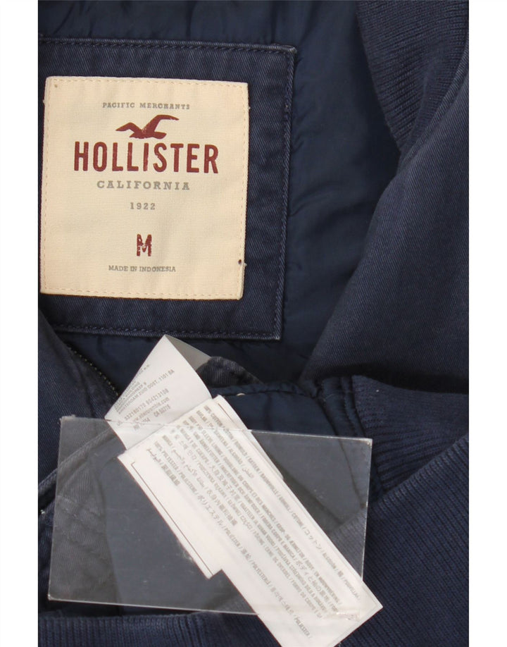 Hollister Chaqueta Bomber para Hombre UK 38 Mediana Azul Marino Algodón