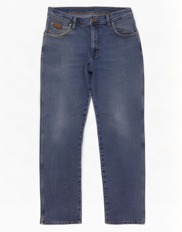 Wrangler Vaqueros Rectos Regulares Para Hombre W34 L32 Algodón Azul