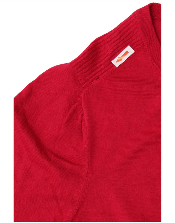 Marks & Spencer Suéter tipo cárdigan corto para mujer UK 46 Viscosa roja grande