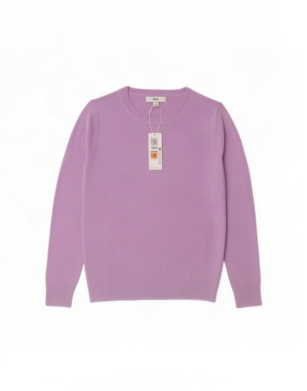 Marks & Spencer Suéter de Cuello Redondo para Mujer UK 10 Small Púrpura