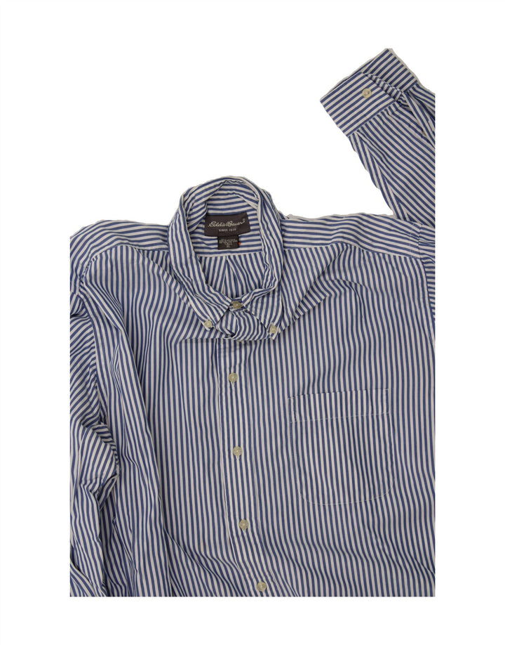 EDDIE BAUER Mens Shirt XL Blue Striped Cotton Vintage Eddie Bauer and Second-Hand Eddie Bauer from Messina Hembry 