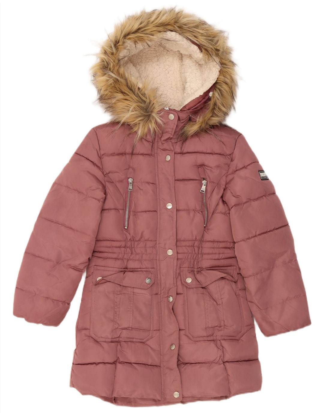 Dkny Abrigo Acolchado Con Capucha Niña 10-11 Años Rosa Medio Poliéster