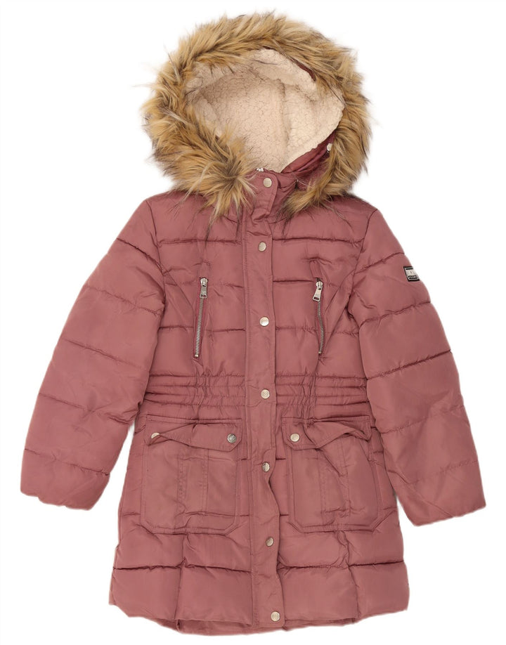 Dkny Abrigo Acolchado Con Capucha Niña 10-11 Años Rosa Medio Poliéster