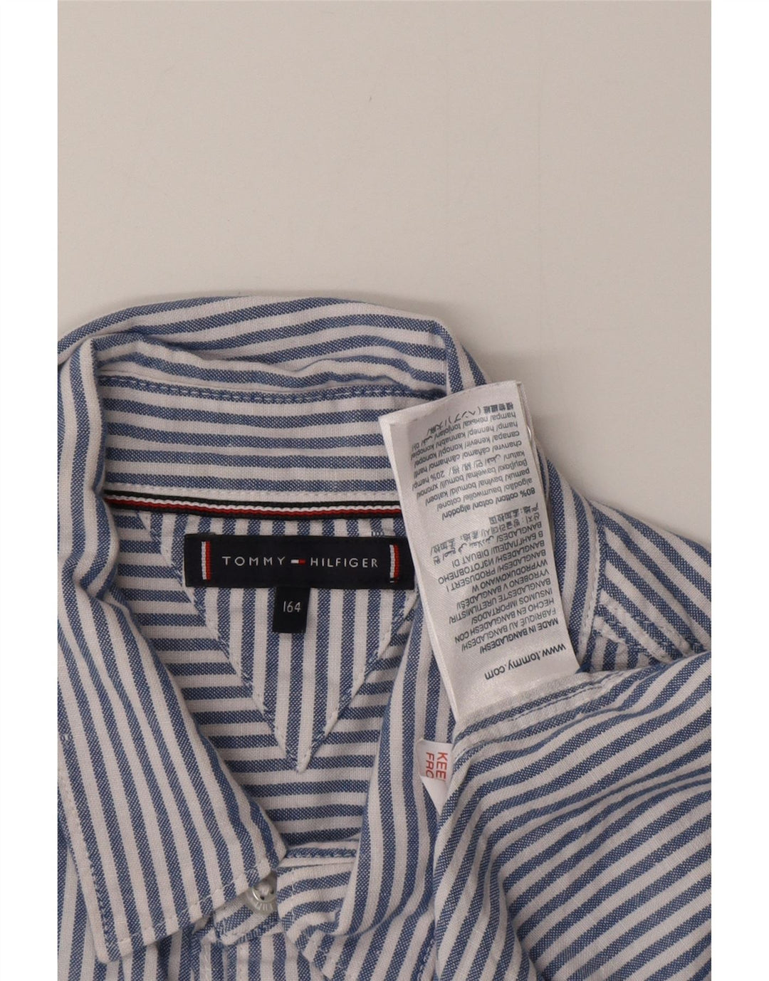 TOMMY HILFIGER Camisa de niño 13-14 años Algodón azul raya diplomática