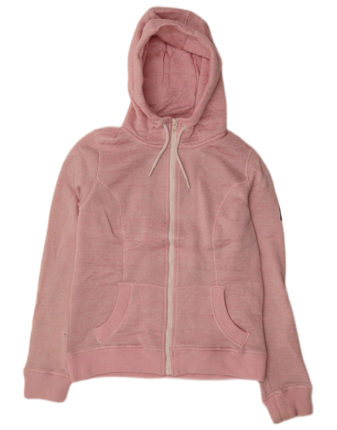 Superdry Suéter con capucha y cremallera para mujer Reino Unido 46 Poliéster rosa grande