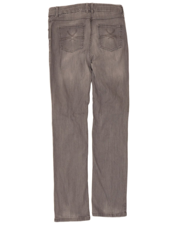 Marks & Spencer Vaqueros Rectos para Mujer Reino Unido 14 Grande W32 L31 Algodón Gris