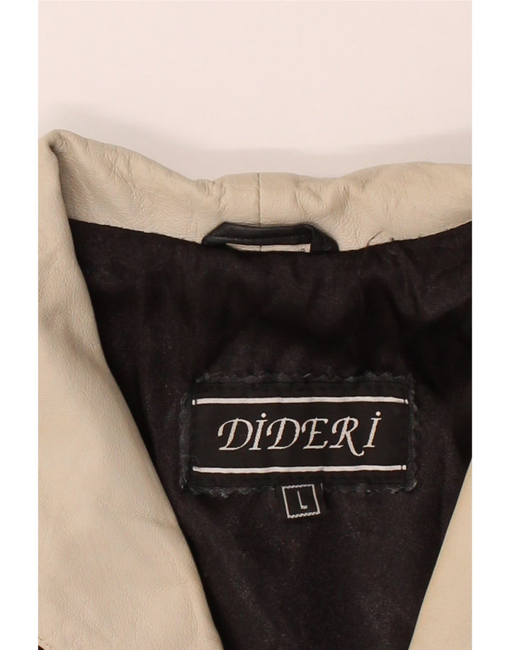 VINTAGE Womens Leather Jacket UK 16 Large Black