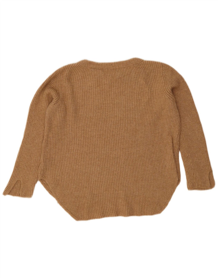 Marks & Spencer Jersey con Cuello Barco para Mujer UK 44 Grande Poliamida Beige